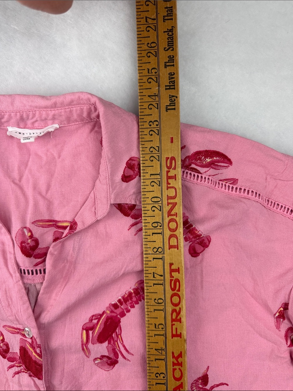 Pink Lobster Linen Viscous Print Button-Down Shirt SzXL - Picture 8 of 12